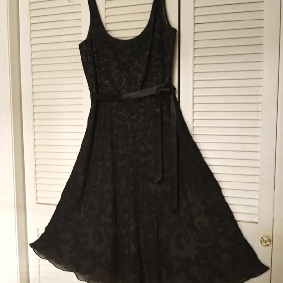 Carmen Marc Valvo Dresses | Carmen Marc Valvo Collection Black Silk Soutache Cocktail Dress Gold Lining 8 | Color: Black | Size: 8